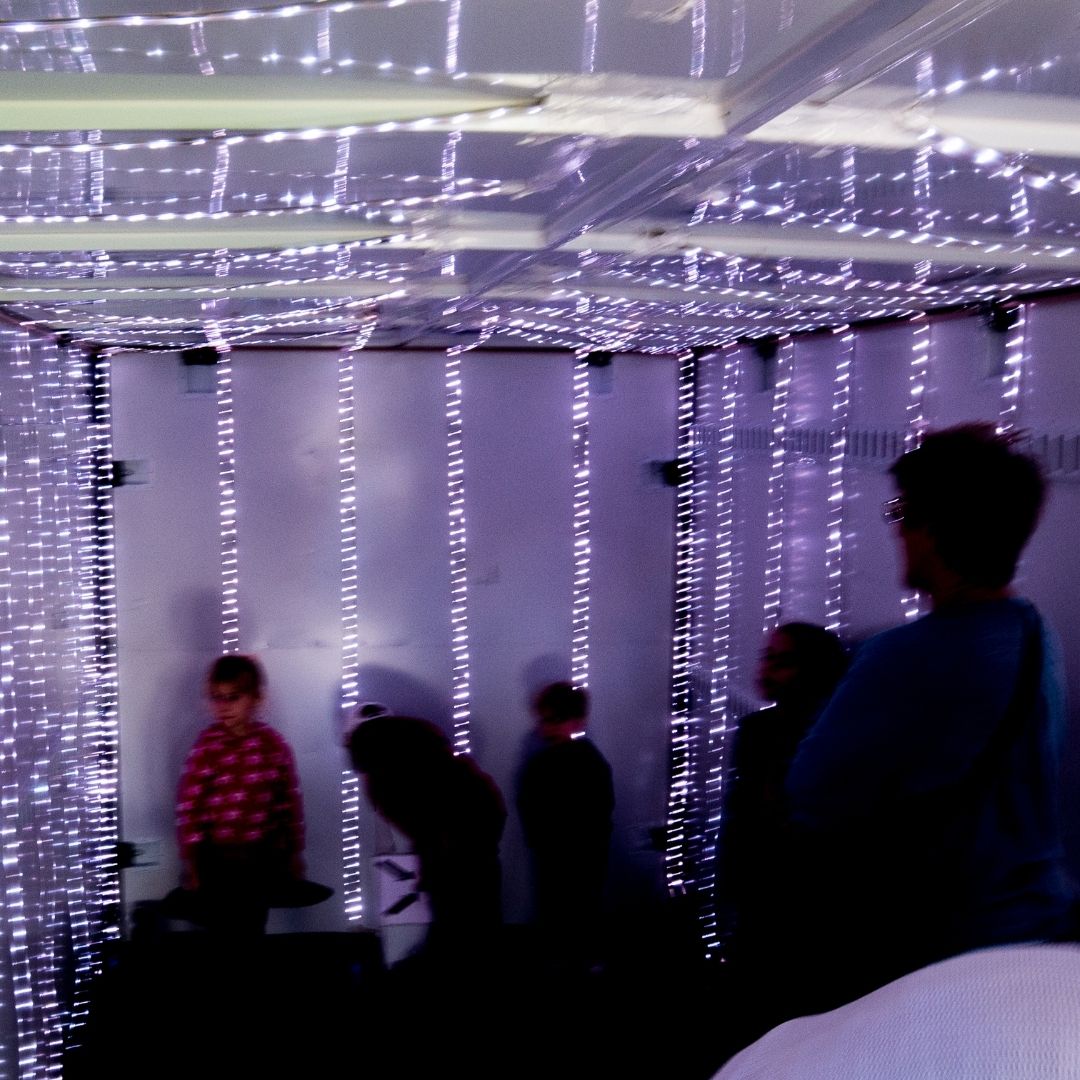 Lightheart at KidZone. An immersive, interactive sound and lighting installation by Heath Britton and Belinda Gehlert